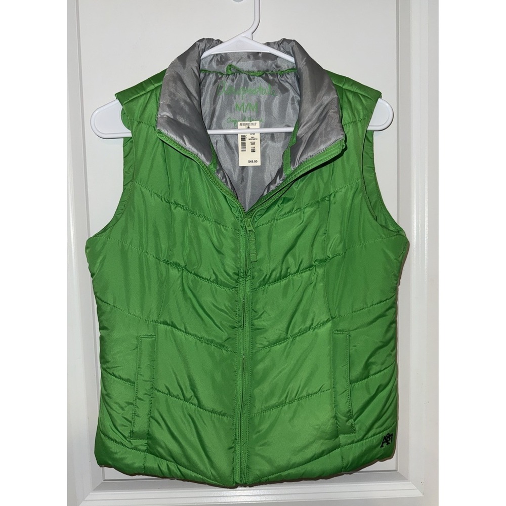 NWT!! Neon Green Puffer Vest Women's Aeropostale Size‎ Medium Y2K NEW!!